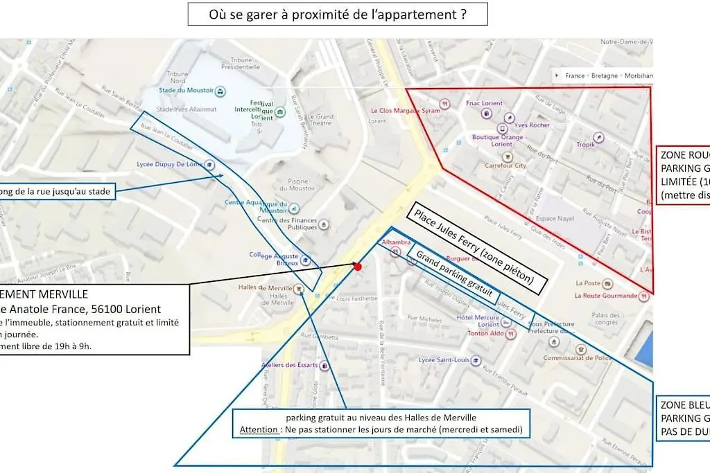T2 Centre-Ville, Appart Avec Balcon Plein Sud, 1 Chambre, 2 Pers, Climatisation, Wifi, Parking Libre Et Gratuit Daire Lorient